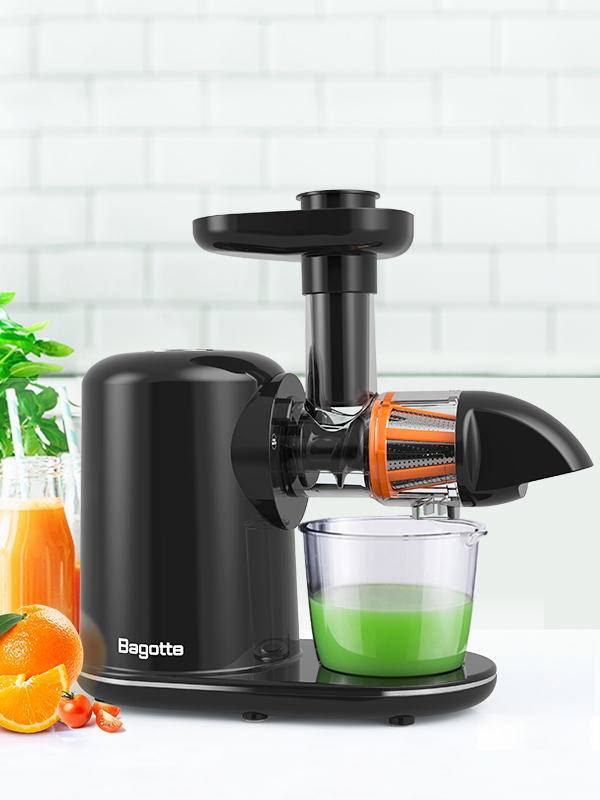 Higher Juice Yield and Drier Pulp Bagotte Juicer Machines Slow Masticating Juicer Extractor for Vegetables and Fruits Quiet Motor & Reverse Function BPA-Free Easy to Use and Clean 150-Watt 